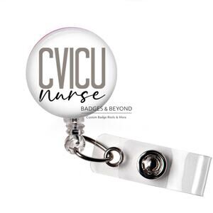 CVICU Nurse Badge Reel | Cardiac ICU RN Retractable ID Name Tag Holder